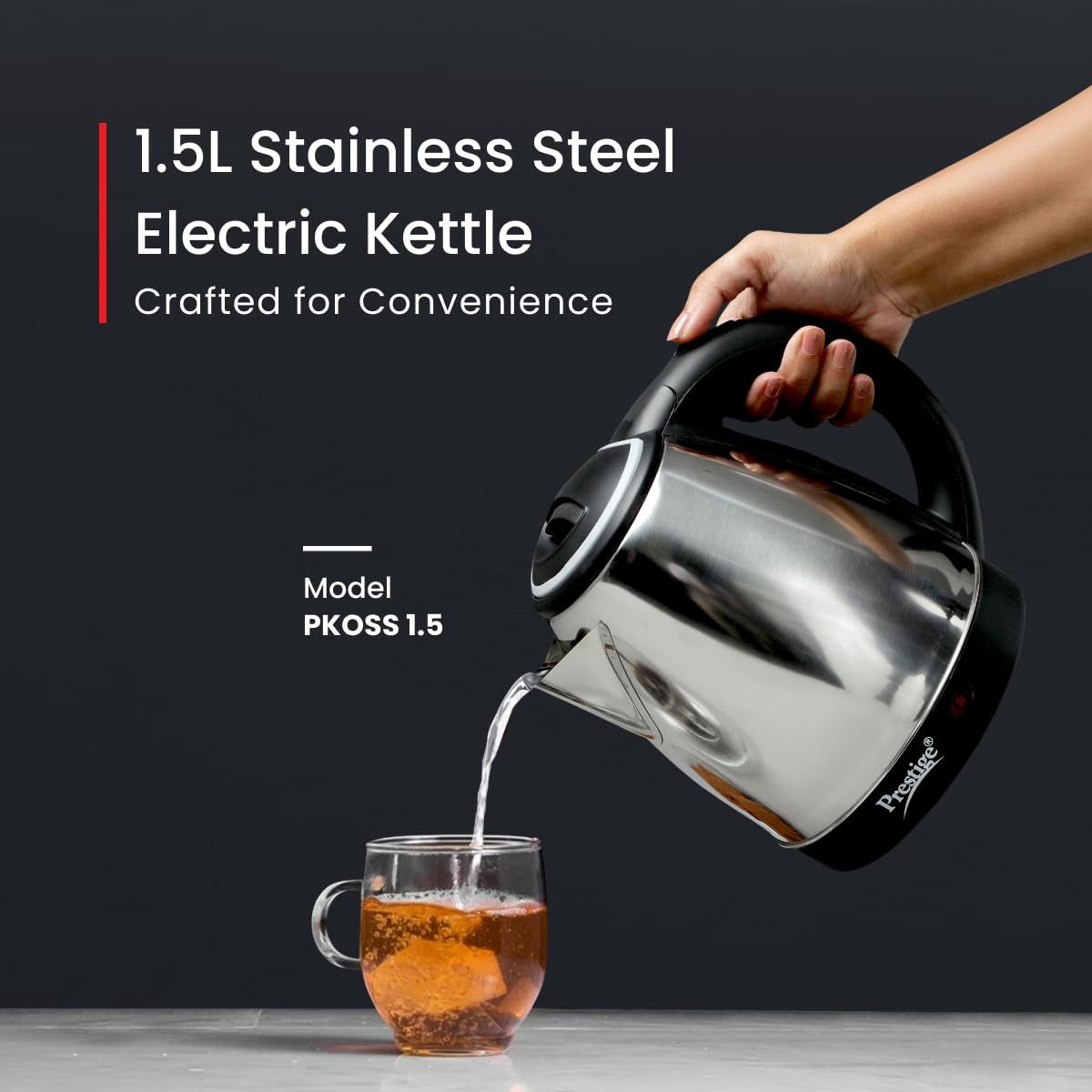 Prestige 1.5 litre PKOSS Stainless Steel Electric Kettle